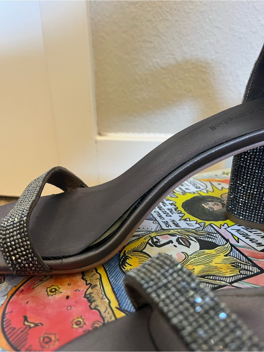 Jeffrey Campbell Embellished Ankle-Strap Dress Sandals in Pewter Combo - Picture 5 of 12